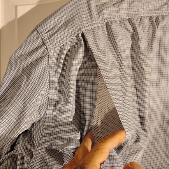 ExOfficio shirt mens L Large blue plaid insect shield snap vented fishing outdoo - Picture 5 of 10